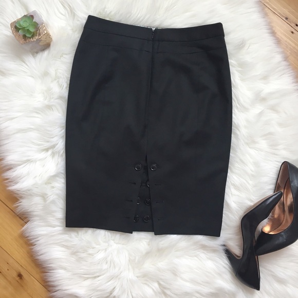 Black Pencil Skirt w Buttons by Ted Baker London - Picture 2 of 8